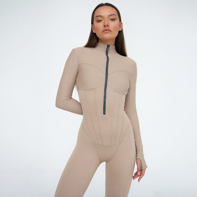 Sexy Bodycon Playsuit Women Jumpsuit O Neck Short Sleeve Zipper Bodysuit Female Elegant Slim Playsuits Rompers Zipper Bodysuit DailyAlertDeals Aprice jumpsuit S 