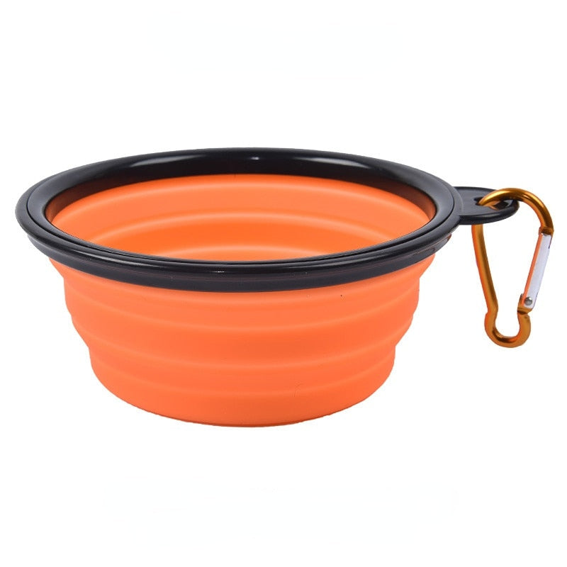 1000ml Large Collapsible Dog Pet Folding Silicone Bowl Outdoor Travel Portable Puppy Food Container Feeder Dish Bowl Pet Bowls, Feeders & Waterers DailyAlertDeals Orange 350ml 