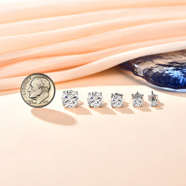ATTAGEMS 2 Carat 8.0mm D Color Moissanite Stud Earrings For Women Top Quality 100% 925 Sterling Silver Sparkling Wedding Jewelry 0 DailyAlertDeals   