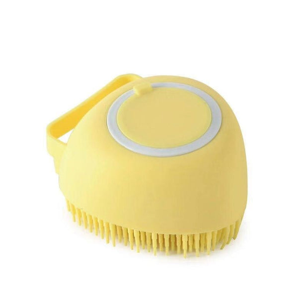 Bathroom  Puppy Big Dog Cat Bath Massage Gloves Brush Soft Safety Silicone Pet Accessories for Dogs Cats Tools Mascotas Products 0 DailyAlertDeals Heart-shaped Yellow As the pictures 