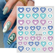 Purple Heart Love Design 3D Nail Sticker English Letter Stickers Face Pattern Trasnfer Sliders Valentine Nail Art Decoration 0 DailyAlertDeals 1918  
