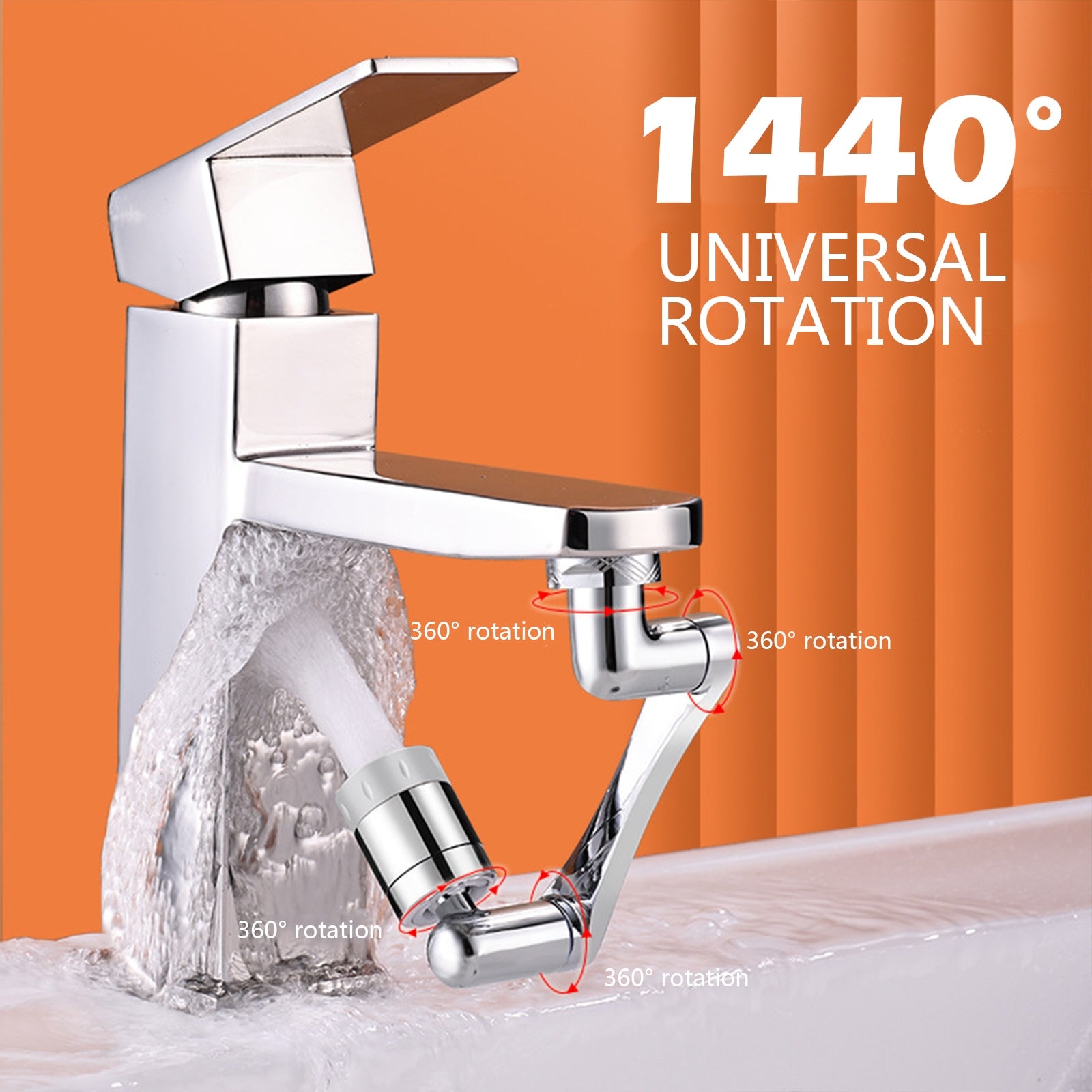 1440° Universal Rotation Faucet Sprayer Head For Extension Faucets Aerator Bubbler Nozzle Kitchen Tap Washbasin Robot Arm Brass Faucets for Kitchen DailyAlertDeals   