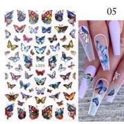 Nail Blue Butterfly Stickers Flowers Leaves Self Adhesive Decals 3D Transfer Sliders Wraps Manicure Foils DIY Decorations Tips 0 DailyAlertDeals L005  