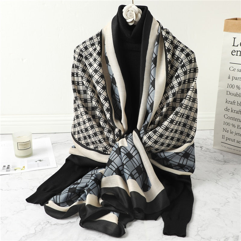 2022 New Design Brand Women Scarf Fashion Print Cotton Spring Winter Warm Scarves Hijabs Lady Pashmina Foulard Bandana Plaid 0 DailyAlertDeals