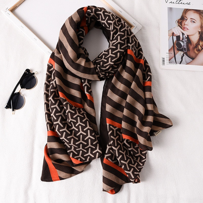 2022 New Design Brand Women Scarf Fashion Print Cotton Spring Winter Warm Scarves Hijabs Lady Pashmina Foulard Bandana Plaid 0 DailyAlertDeals
