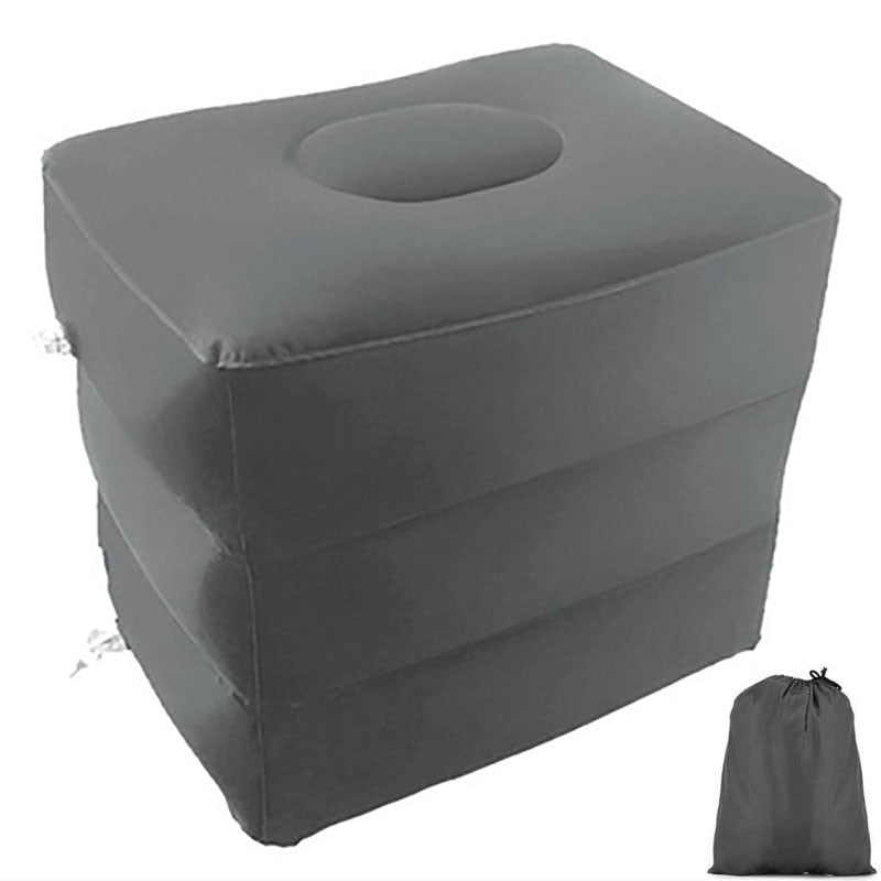 Inflatable PVC Footrest Travel Pillows for Kids - Perfect for Resting on Airplanes, Cars, and Buses During Travel Travel Pillows DailyAlertDeals Dark Gray  