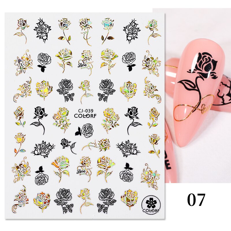 Harunouta Gold Leaf 3D Nail Stickers Spring Nail Design Adhesive Decals Trends Leaves Flowers Sliders for Nail Art Decoration 0 DailyAlertDeals C07  