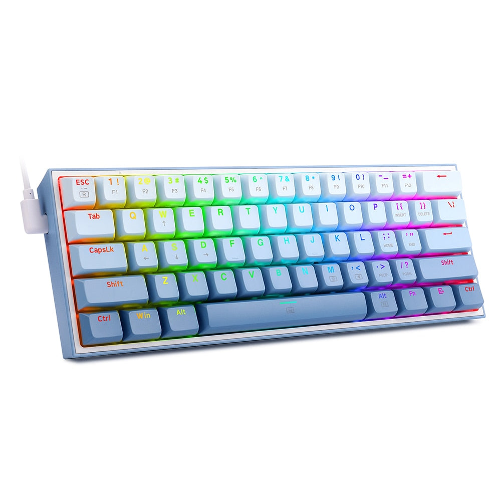 REDRAGON Fizz K617 RGB USB Mini Mechanical Gaming Wired Keyboard Red Switch 61 Key Gamer for Computer PC Laptop detachable cable 0 DailyAlertDeals China K617GWB-RGB Red Switch