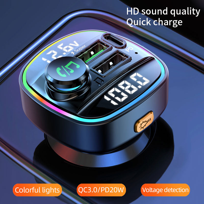 Bluetooth 5.0 FM Transmitter Handsfree Car Radio Modulator MP3 Player With 22.5W USB Super Quick Charge Adapter for Car charging adapters for car DailyAlertDeals   