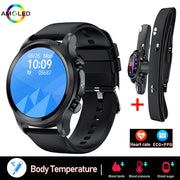 New ECG+PPG Smart Watch Men and Women with Health Fitness Tracker monitoring Sport Smartwatch ECG+PPG Smart Watch DailyAlertDeals Black chest patch  