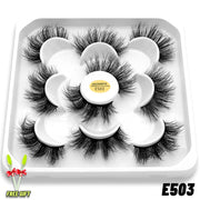 GROINNEYA Eyelashes 3D Mink Lashes Fluffy Soft Wispy Natural Cross Eyelash Extension Reusable Lashes Mink False Eyelashes Makeup 0 DailyAlertDeals 5pairs-E503 France 