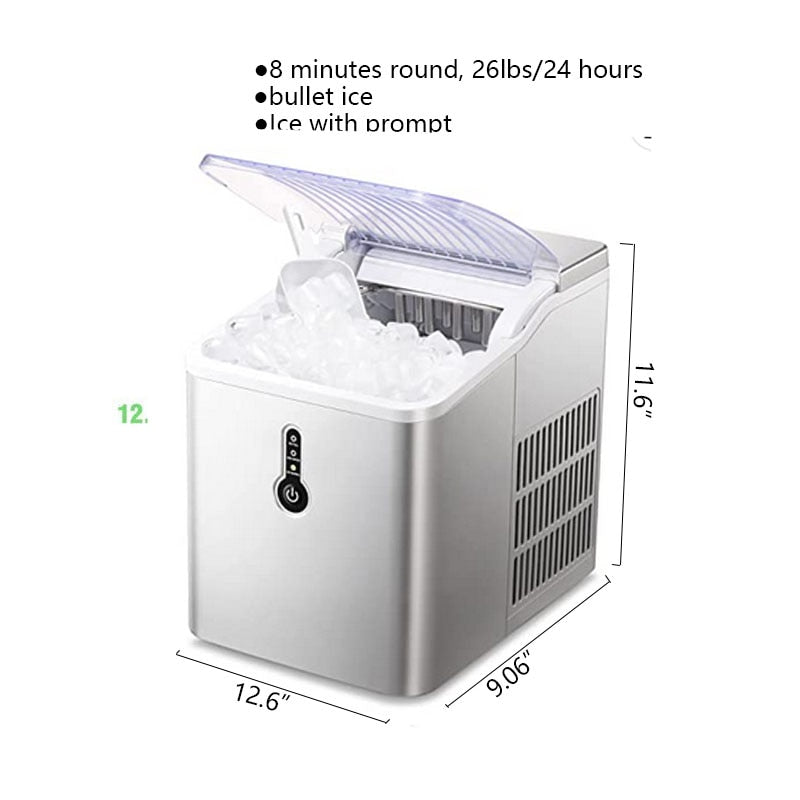 Countertop Bullet Ice Maker Machine for Home 26 Lbs Automatic Ice Cube Maker Machine for Kitchen Office Bar Party Ice Maker machine for home DailyAlertDeals United States 26LBS IN 24H A2 