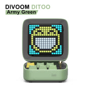 Divoom Ditoo-Pro Retro Pixel Art Bluetooth Portable Speaker Alarm Clock DIY LED Display Board, Cute Gift Home Light Decoration Bluetooth Portable Speaker DailyAlertDeals China Army Green Speaker