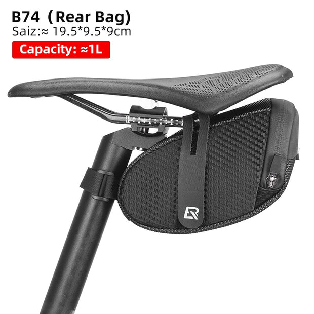 ROCKBROS Rainproof Bicycle Bag Shockproof Bike Saddle Bag For Refletive Rear Large Capatity Seatpost MTB Bike Bag Accessories 0 DailyAlertDeals B74 1L Poland 