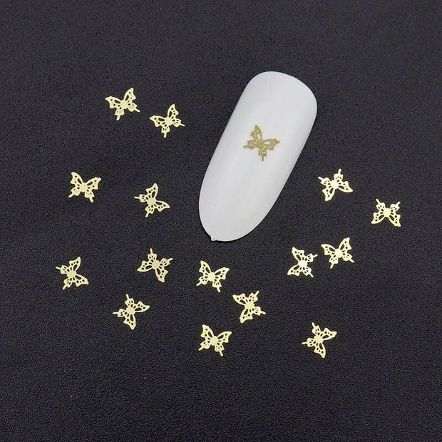 100Pcs/Lot Gold Metal Nail Decals Ultra-thin Flakes Nail Bling Rhinestone Cute 3D Nail Art Decorations Charm Nail Art Rivets 0 DailyAlertDeals 502  