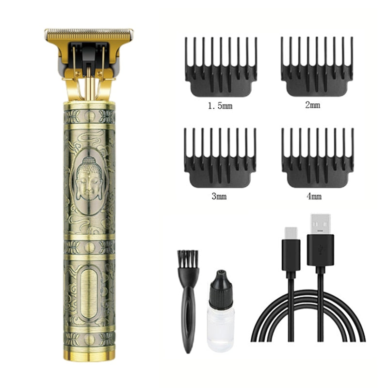 Hair Clipper Electric Clippers New Electric Men Retro T9 Style Buddha Head Carving Oil Head Scissors 18650 Battery Trimmer 0 DailyAlertDeals Metal2.0 Buddha  