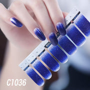 1sheet Korean Nail Polish Strips DIY Waterproof Nail Wraps Mixed Patterns Full Nail Patch Adhesive for Women Nail Art Stickers nail decal sticker DailyAlertDeals C1036  