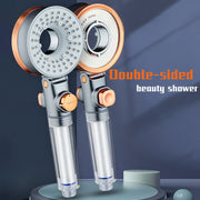 Double Sided Unique Shower Head Bathroom 3 Water Saving Filtration Round Rainfall Adjustable Nozzle Sprayer Double Sided Hand Shower DailyAlertDeals   