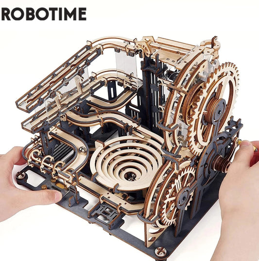 Robotime Rokr Marble Run Set 5 Kinds 3D Wooden Puzzle DIY Model Building Block Kits Assembly Toy Gift for Teens Adult Night City 3D Wooden Puzzle DIY Model Building Block Kits DailyAlertDeals   