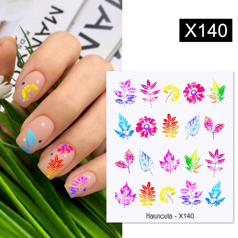 Harunouta Abstract Line Avocado Fruit Leopard Nail Water Sticker Decals Flower Leaves Slider Decoration For Autumn Nail Design 0 DailyAlertDeals X140  