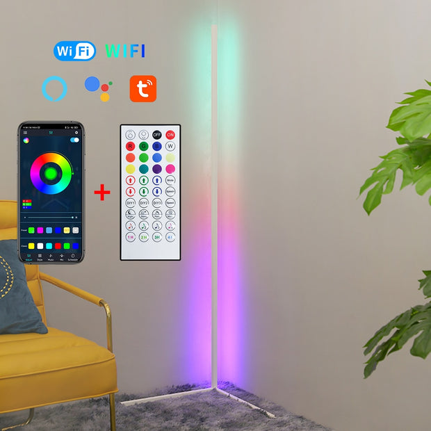 Modern Led Floor Lamp RGB Nordic Floor Lamps Living Room Indoor RGB Atmosphere Floor Light Standing Lamps for Bedroom Decoration 0 DailyAlertDeals White-WIFI RGBW EU Plug
