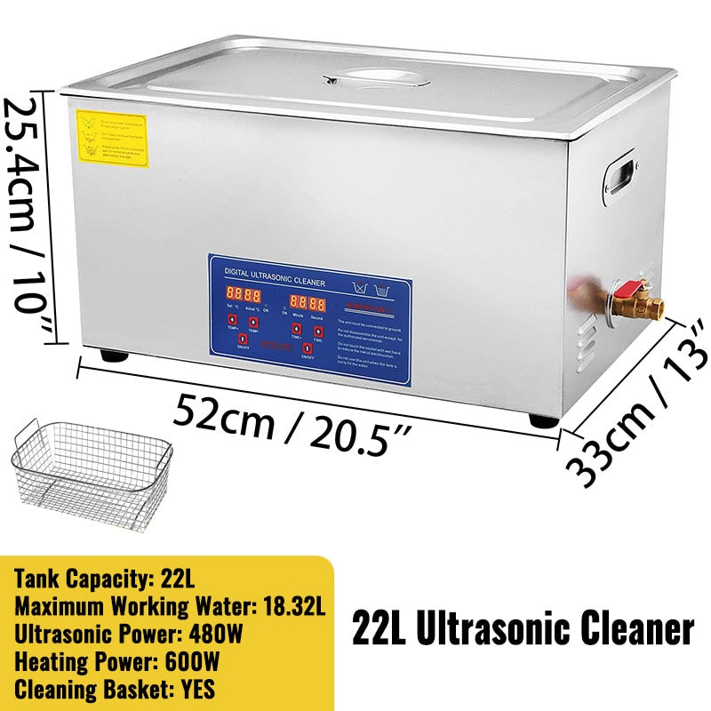 VEVOR 1.3L 2L 3L 6L 10L 15L 22L 30L Ultrasonic Cleaner Lave-Dishes Portable Washing Machine Diswasher Ultrasound Home Appliances Ultrasonic Dishwasher dish Cleaner DailyAlertDeals 22L Australia 