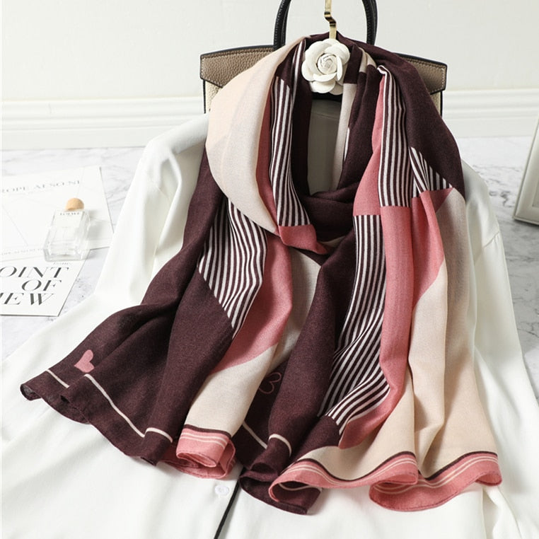 2022 New Design Brand Women Scarf Fashion Print Cotton Spring Winter Warm Scarves Hijabs Lady Pashmina Foulard Bandana Plaid 0 DailyAlertDeals