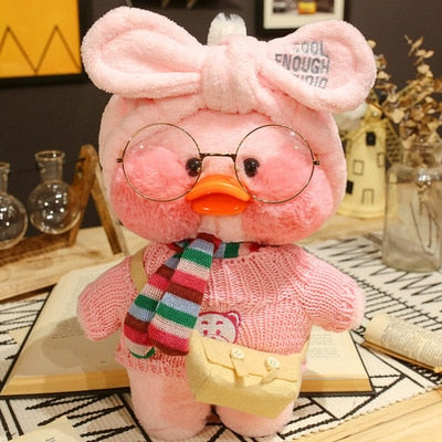 30cm Kawaii Plush LaLafanfan Cafe Duck Anime Toy Stuffed Soft Kawaii Duck Doll Animal Pillow Birthday Gift for Kids Children doll for girls DailyAlertDeals pink pink  