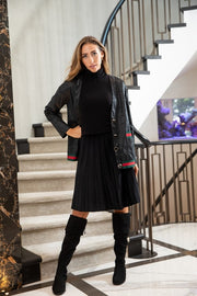 2022 Women Knitted Pleated Skirts Fashion High Waist Knit Dress Solid Color Female Classic Skirt 0 DailyAlertDeals black XS 