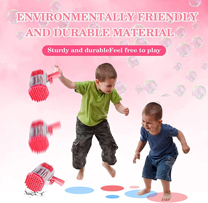 Rocket Boom Bubble Gun 69 Holes Soap Gatling Bubbles Blaster Machine Gun for Kids Toy Xmas Gift Bubble Gun Rocket DailyAlertDeals   