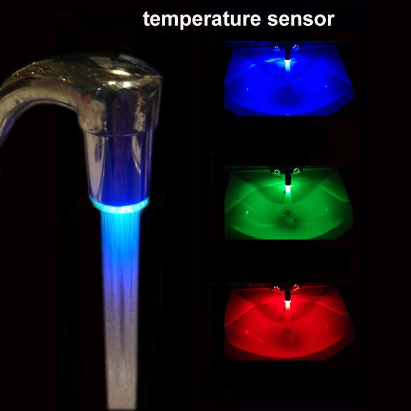Zhang Ji LED Temperature Sensitive 3-Color Light-up Faucet Kitchen Bathroom Glow Water Saving Faucet Aerator Tap Nozzle Shower 0 DailyAlertDeals   