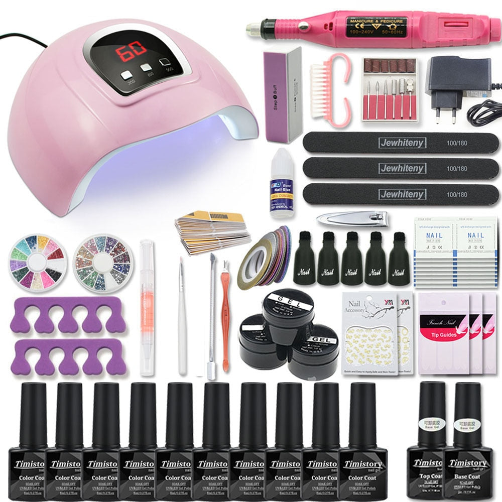 Super Manicure Set for Nail Kit with led Nail lamp 20000RPM Nail drill Machine Nail Polish Kit Acrylic Kit Nail Art Tools Set Manicure Care Tool DailyAlertDeals X4-10-MINI China 