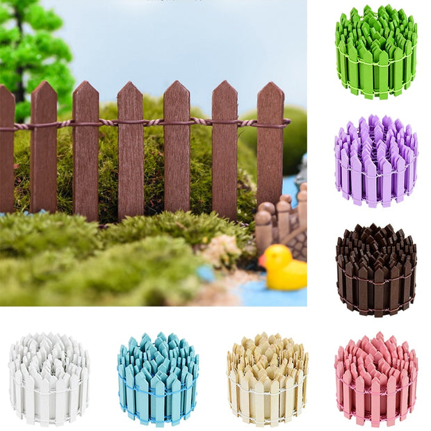 100*5cm/3cm Mini Wooden Fence DIY Miniature Fairy Garden Wood Barrier Dollhouse Showcase Craft Home Decoration Accessories Seasonal & Holiday Decorations DailyAlertDeals   