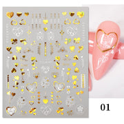 Harunouta Gold Leaf 3D Nail Stickers Spring Nail Design Adhesive Decals Trends Leaves Flowers Sliders for Nail Art Decoration 0 DailyAlertDeals C01  