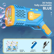 Rocket Boom Bubble Gun 69 Holes Soap Gatling Bubbles Blaster Machine Gun for Kids Toy Xmas Gift Bubble Gun Rocket DailyAlertDeals automatic 36 hole B United States 