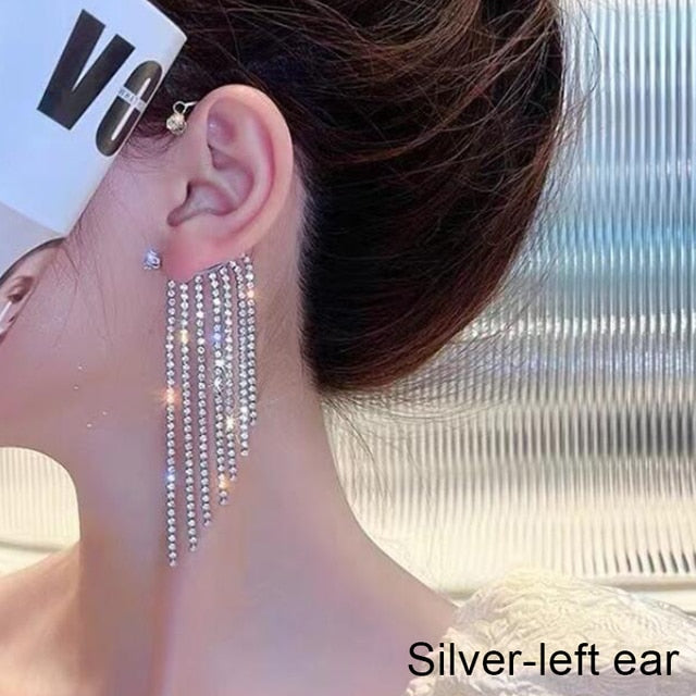 Shining Zircon Butterfly Ear Cuff Earrings for Women Girls Fashion 1pc Non Piercing Ear Clip Ear-hook Party Wedding Jewelry Gift 0 DailyAlertDeals K left ear silver  