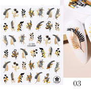 Harunouta Gold Leaf 3D Nail Stickers Spring Nail Design Adhesive Decals Trends Leaves Flowers Sliders for Nail Art Decoration 0 DailyAlertDeals B03  