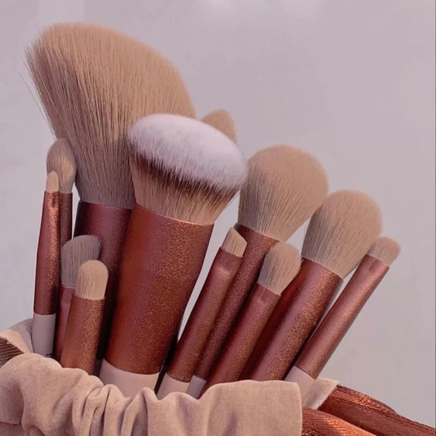 13pcs Soft Makeup Brushes Set Eyeliner Eye Shadow Brush Cosmetic Foundation Blush Powder Blending Beauty Makeup Tool Maquiagem 13 PCS Makeup Brushes Set in bag DailyAlertDeals   