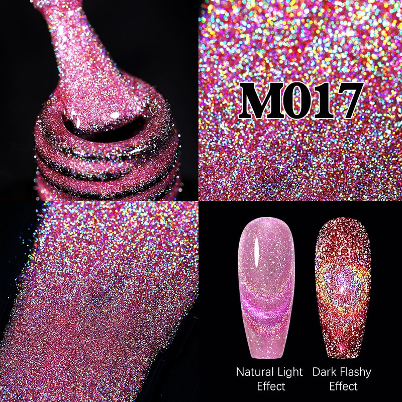 UR SUGAR Sparkling Gel Nail Polish Reflective Glitter Nail Gel Semi Permanent Nail Art Varnish For Manicures Need Base Top Coat 0 DailyAlertDeals Reflective Cat M017  