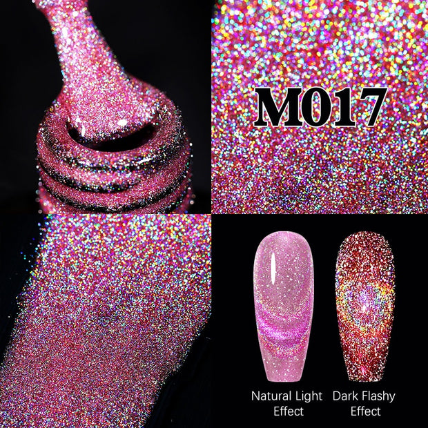 UR SUGAR Sparkling Gel Nail Polish Reflective Glitter Nail Gel Semi Permanent Nail Art Varnish For Manicures Need Base Top Coat 0 DailyAlertDeals Reflective Cat M017  