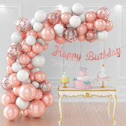 Pink Balloon Garland Arch Kit Birthday Party Decorations Kids Birthday Foil White Gold Balloon Wedding Decor Baby Shower Globos Balloons Set for Birthday Parties DailyAlertDeals   