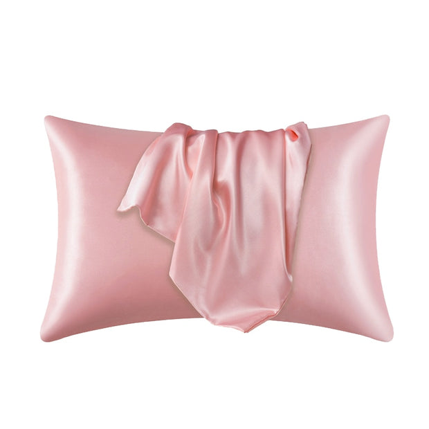 Pillowcase 100% Silk  Pillow Cover Silky Satin Hair Beauty Pillow case Comfortable Pillow Case Home Decor wholesale Pillowcases & Shams DailyAlertDeals pink 51cmx66cm 