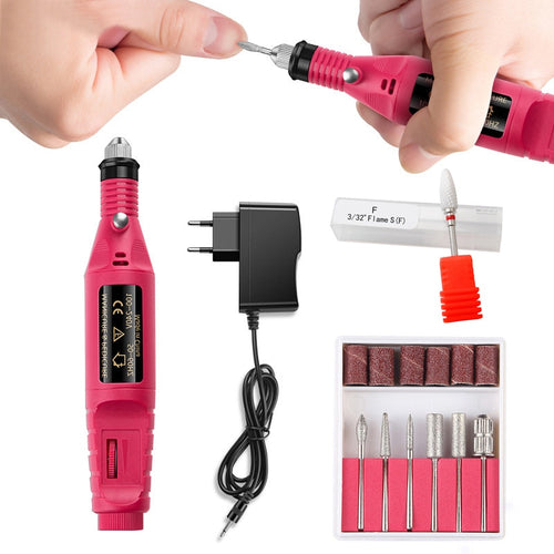 1 PC Set Best Professional Electric Nail Drill Machine Set Nail Bits Manicure & Pedicure Machine mini manicure drill machine DailyAlertDeals   