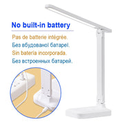 Table Lamp Eyes Protection Touch Dimmable LED Light Student Dormitory Bedroom Reading USB Rechargeable Desk Lamp Special Gift LED Light Student desk lamp DailyAlertDeals Non rechargeable White China