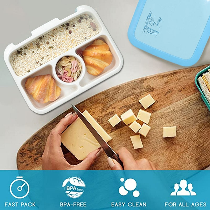 Portable Lunch Box Microwave LunchBox Sealed Salad Box Outdoor Camping Bento Box Tableware Picnic Food Storage Container For Kid Lunch box for kids DailyAlertDeals   