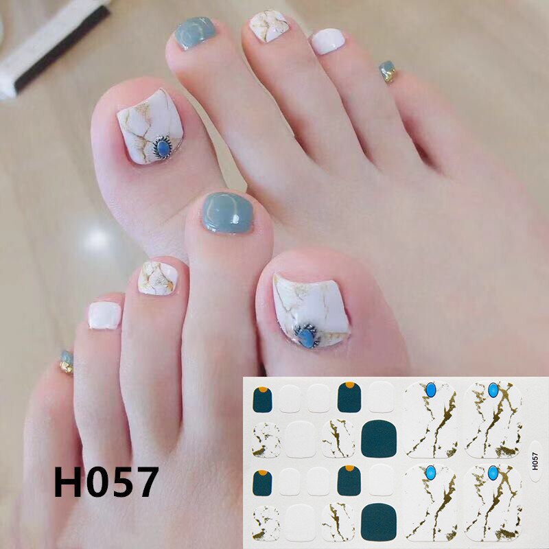 22tips Korea Toe Nail Sticker Wraps Adhesive Decals Toenail Polish Strips DIY Pedicure Foot Decals Manicure Women nail art DailyAlertDeals H057  