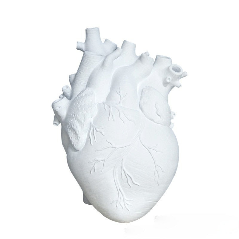 Heart Shape Flower Vase Resin Vase Dried Flower Container Vases Pots Body Sculpture Desktop Flower Pot Home Decoration Ornaments Nordic Ceramic Vase DailyAlertDeals   