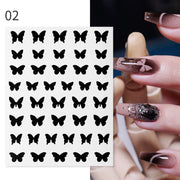 Nail Blue Butterfly Stickers Flowers Leaves Self Adhesive Decals 3D Transfer Sliders Wraps Manicure Foils DIY Decorations Tips 0 DailyAlertDeals A02  