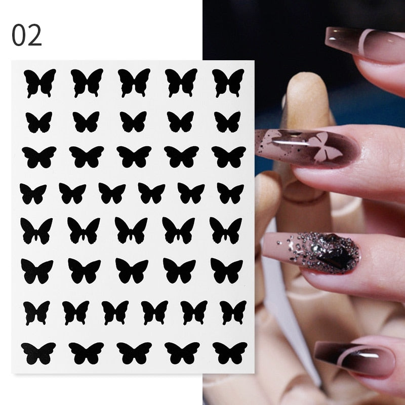 French 3D Nail Decals Stickers Stripe Line French Tips Transfer Nail Art Manicure Decoration Gold Reflective Glitter Stickers nail art DailyAlertDeals B02  