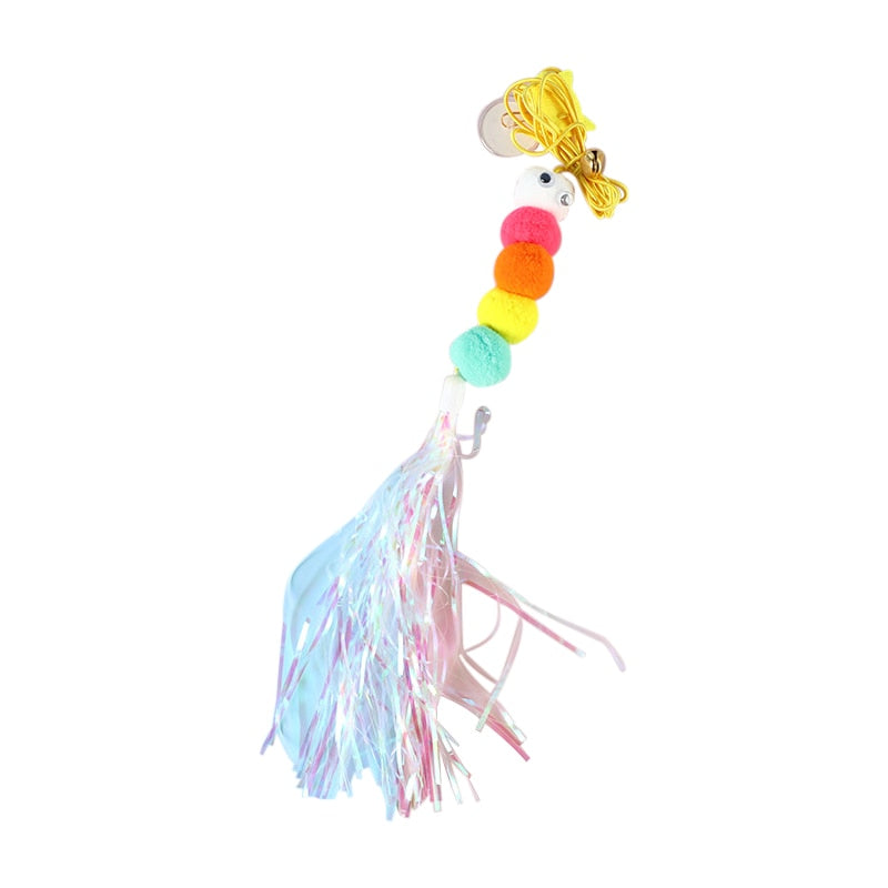 Interactive Hanging Cat Toy Simulation Cat Toy Funny Self-hey Interactive Toy for Kitten Playing Teaser Wand Toy Cat Supplies Hanging Cat Toy DailyAlertDeals Feather Caterpillar6 CN 